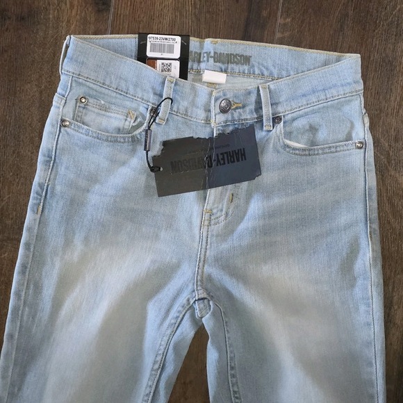 Harley Davidson Women's Bootcut High Rise Denim Jeans Blue Size 27 - Picture 4 of 12